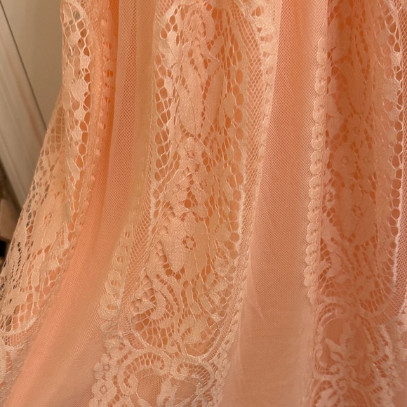 NWOT Elegant Peach Lace Maxi Dress - Picture 3 of 10